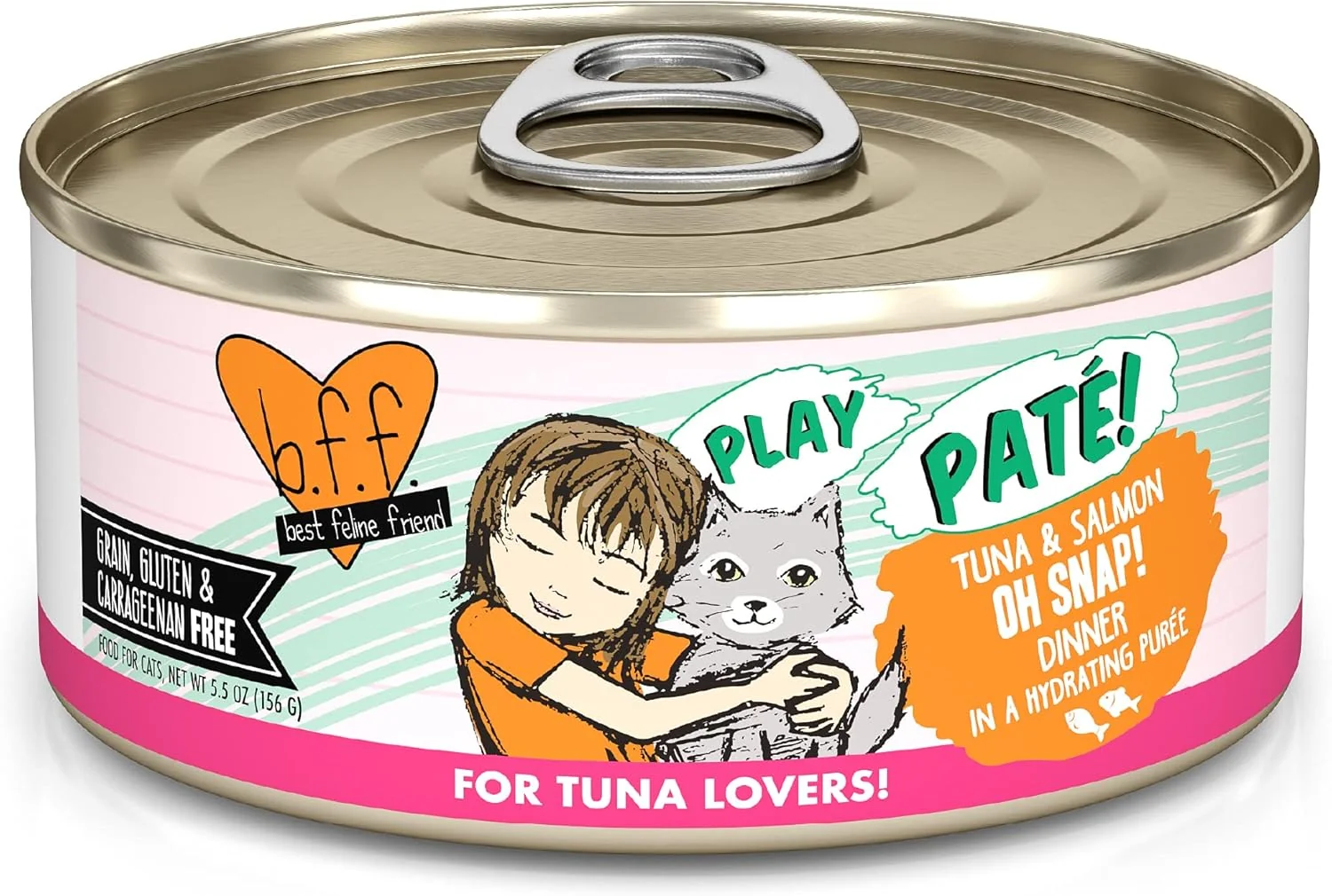 Versatile Weruva B.F.F. Play - Feline Friend Paté Lovers Aw Yeah Tuna Salmon Oh Snap with Tuna Salmon 5.5oz Can Pack of 8 Top-Quality