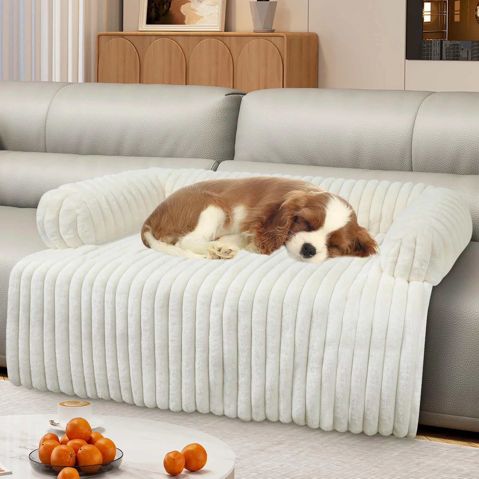 Genuine Wn's Day Luxurious Dog Couch Bed – Washable Calming Cover Waterproof Sofa Bed White L Exceptional