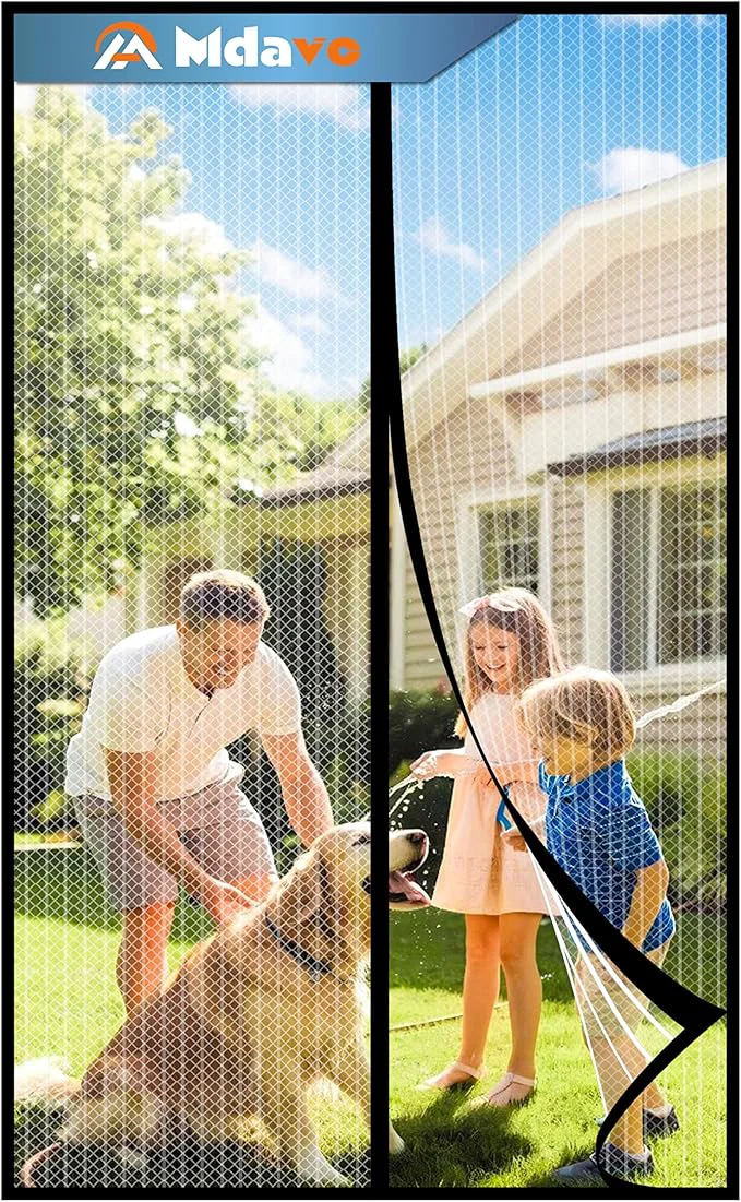Breathable Magnetic Screen Door，Screen Door Mesh，Keep Bugs Out Heavy-Duty Mesh Curtain Crafted