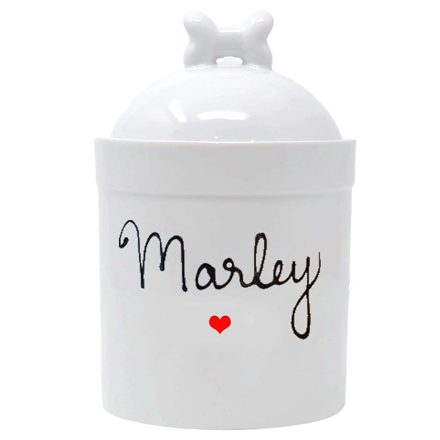 Reusable Airtight Pet Treat Container Dog Cookie Jar Personalized with Name Small Dog Treat Jar Customized Ceramic With Bone Shaped Lid Trendy