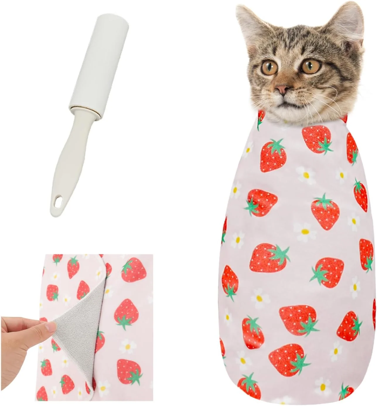 Specialty Supet Cat Wrap for Cutting Nails 2025 Self-Adherent Cat Grooming Wrap Anti-Escape Calming Cat Swaddle Wrap for Medicine Nail Clipping Teeth Brushing Ear Cleaning Advanced