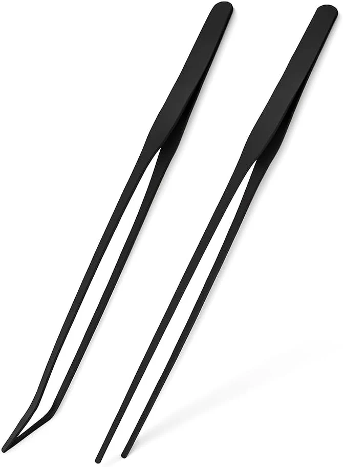 Traditional Mandala Crafts 15 Inches Black Stainless Steel Straight and Curved Aquarium Specialty