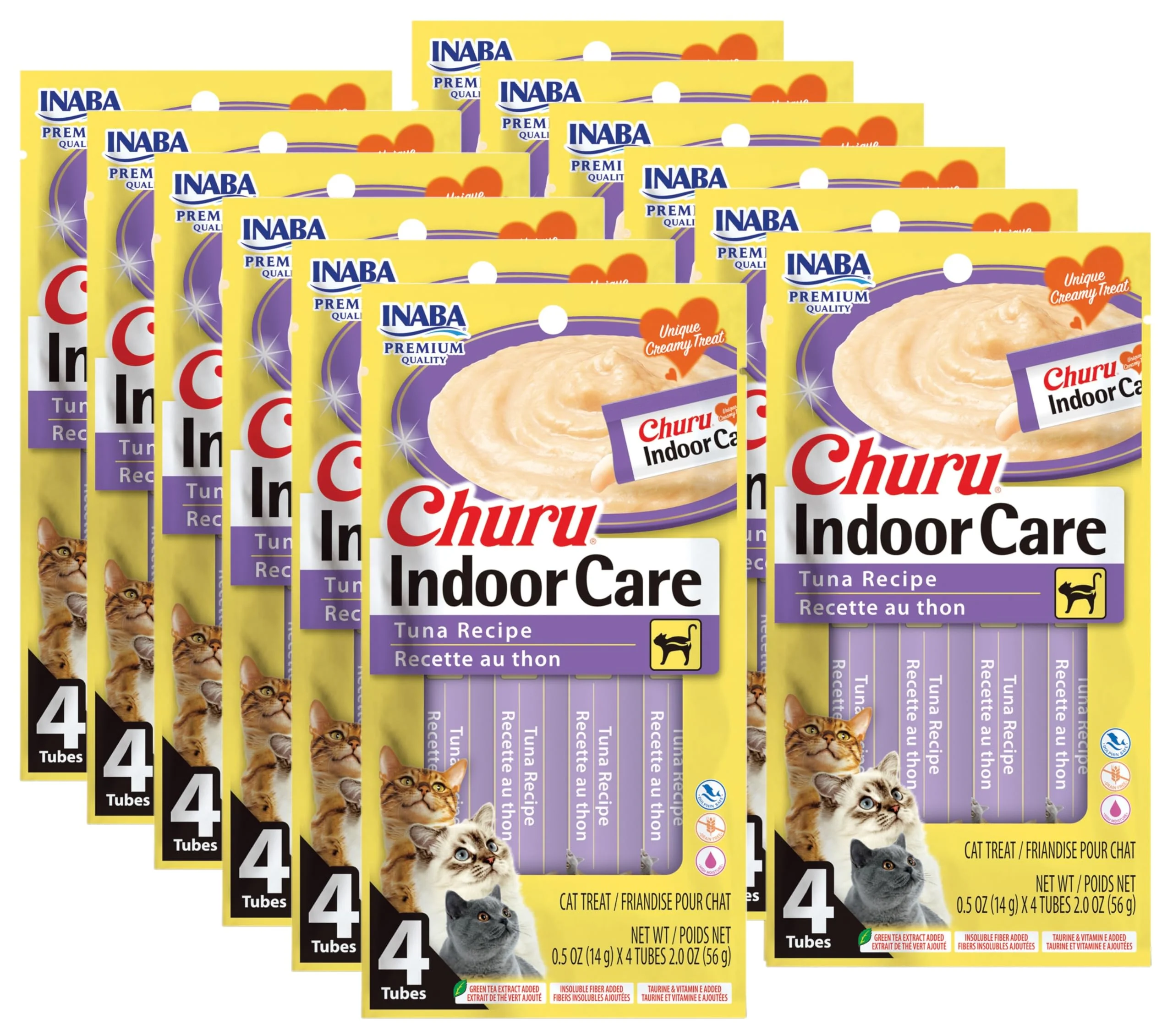 Trendy INABA Churu Hairball Control Cat Treats – Creamy Tuna Purée 0.5 oz Tubes 48 Count Quality