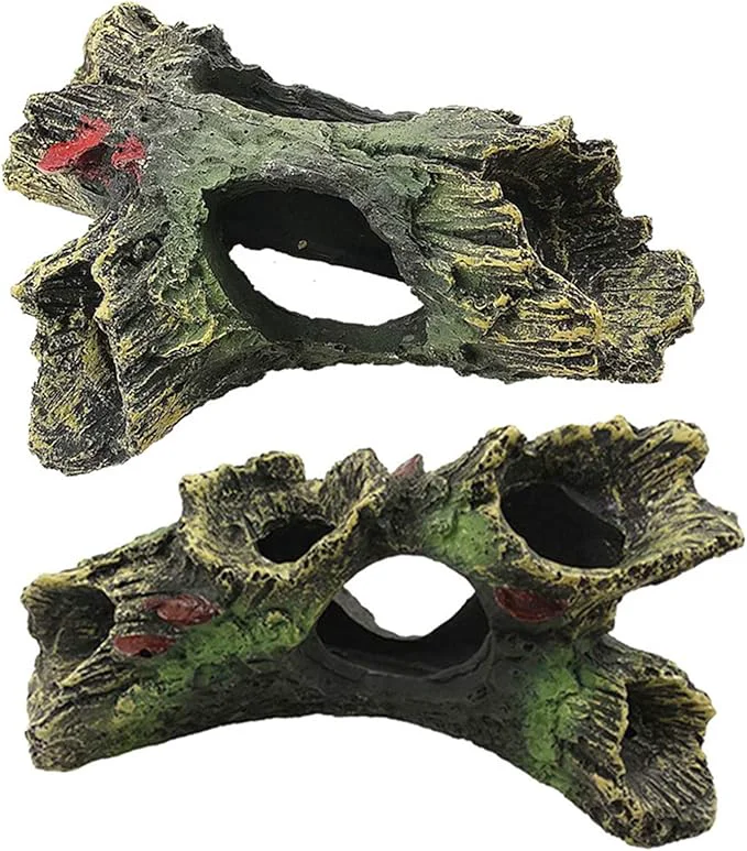 Professional DoubleWood 2 PCS Decaying Trunk Betta Fish Driftwood Resin Crafts Ornament Elite