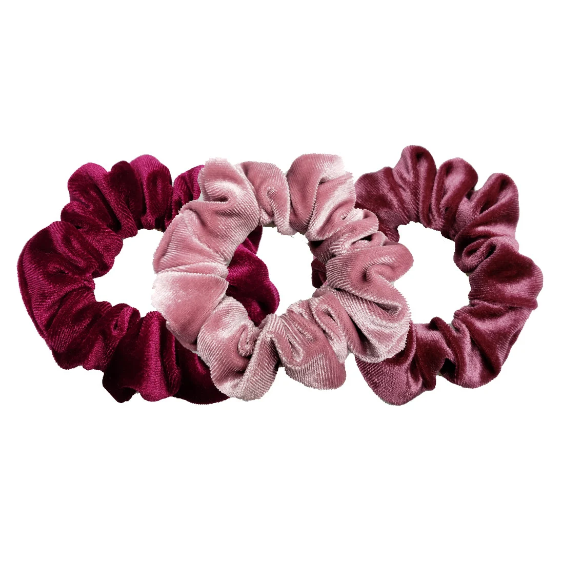 Reliable Luxe Velvet Scrunchie 3-Pack Cherry Berry Solid