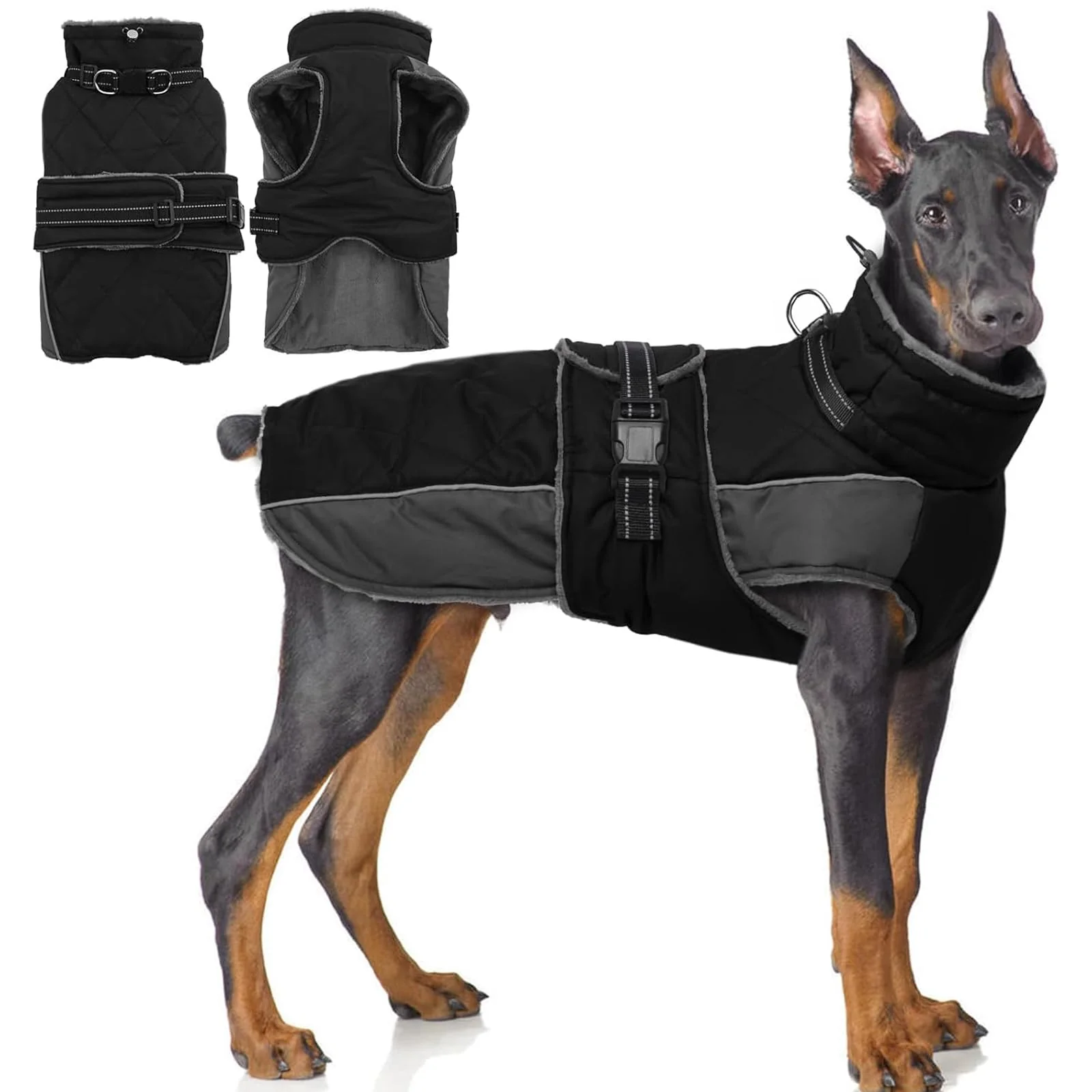 High-Grade QBLEEV Warm Dog Jacket – Waterproof Reflective Winter Coat with Turtleneck Verified