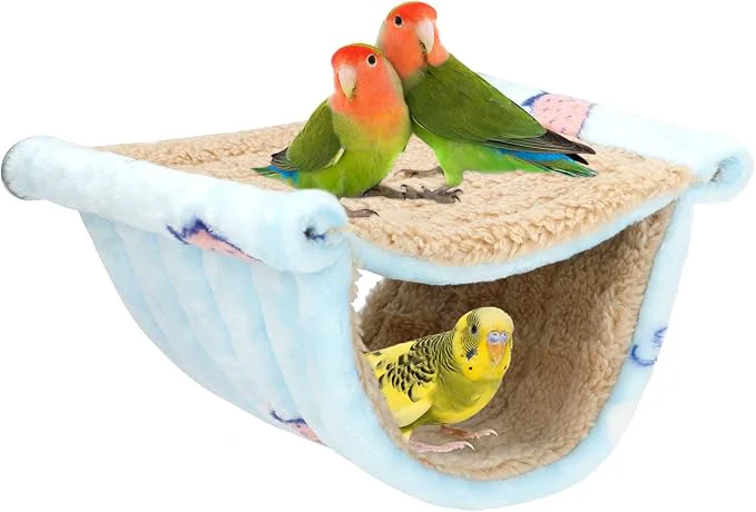 Secure BWOGUE Winter Warm Bird Nest Bed Hanging Hammock Snuggle Hut Parrot House Tent Flexible