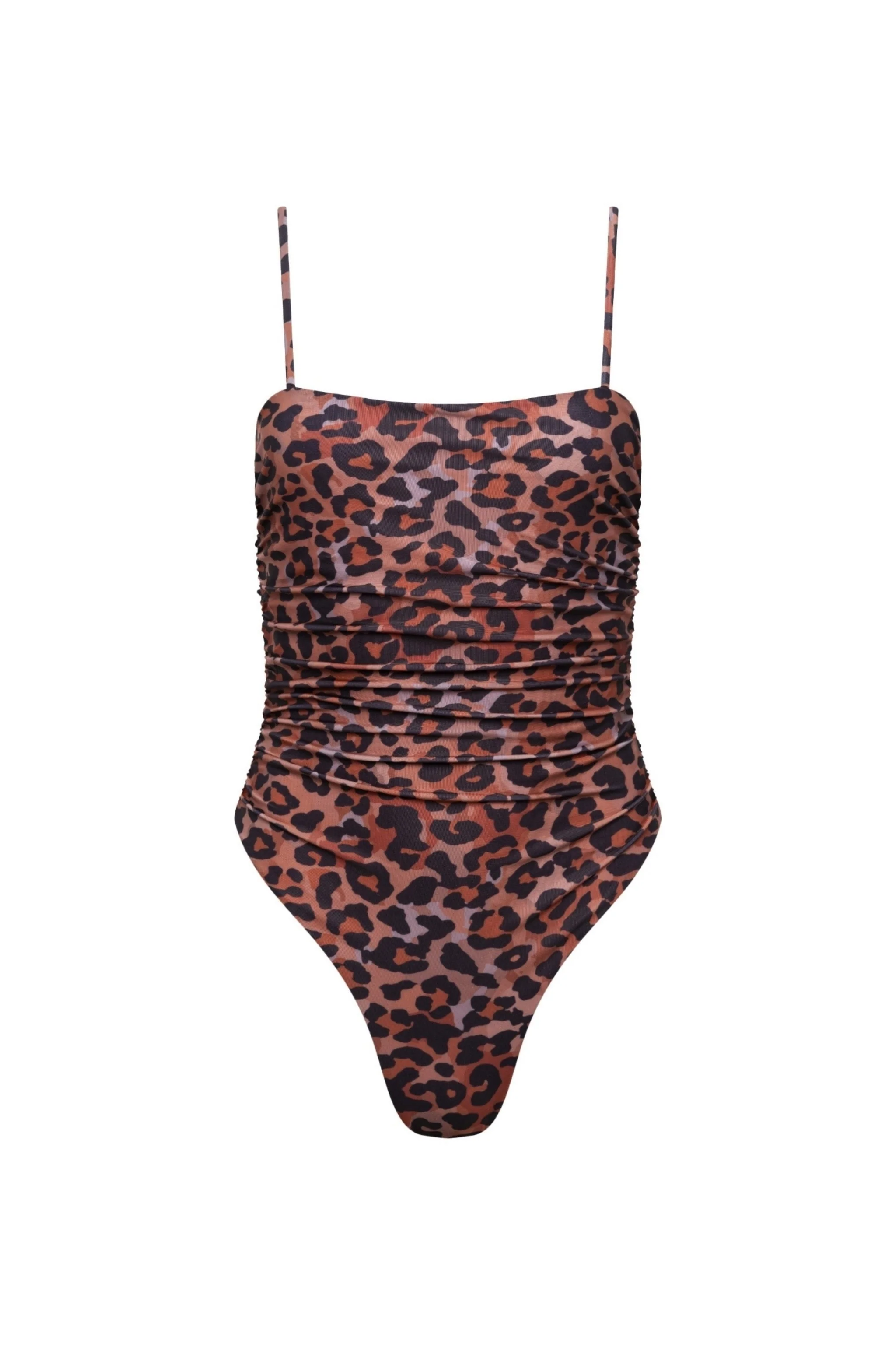Clean Seychelles Ruched One Piece Swimsuit – Leopard Soft