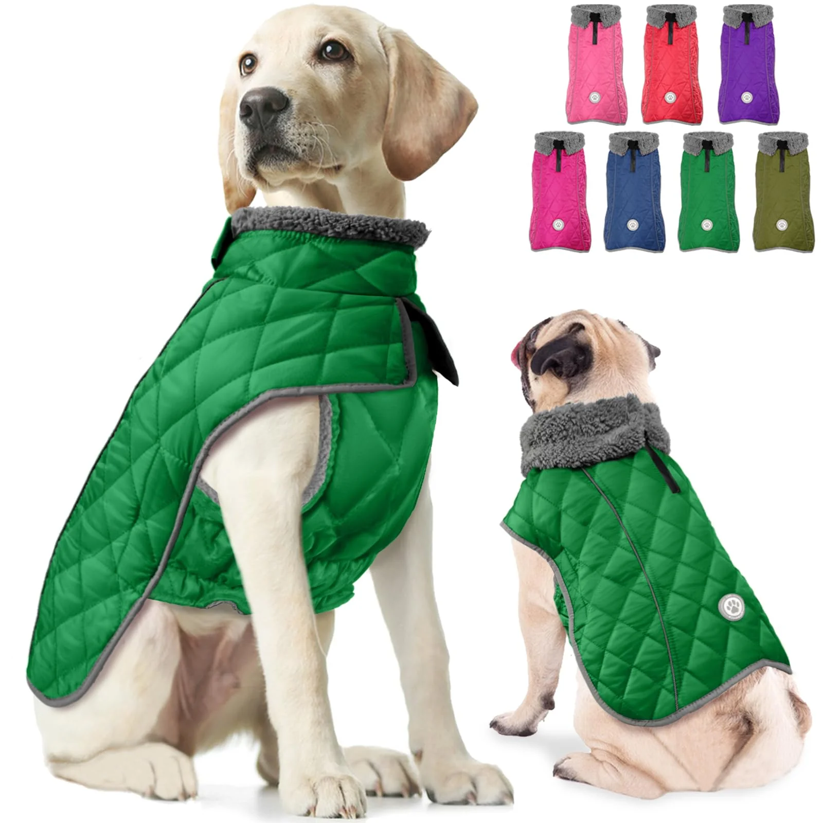 Recyclable Fragralley Dog Winter Coat – Waterproof Windproof Reflective Fleece with Harness Hole XS–XXL Official