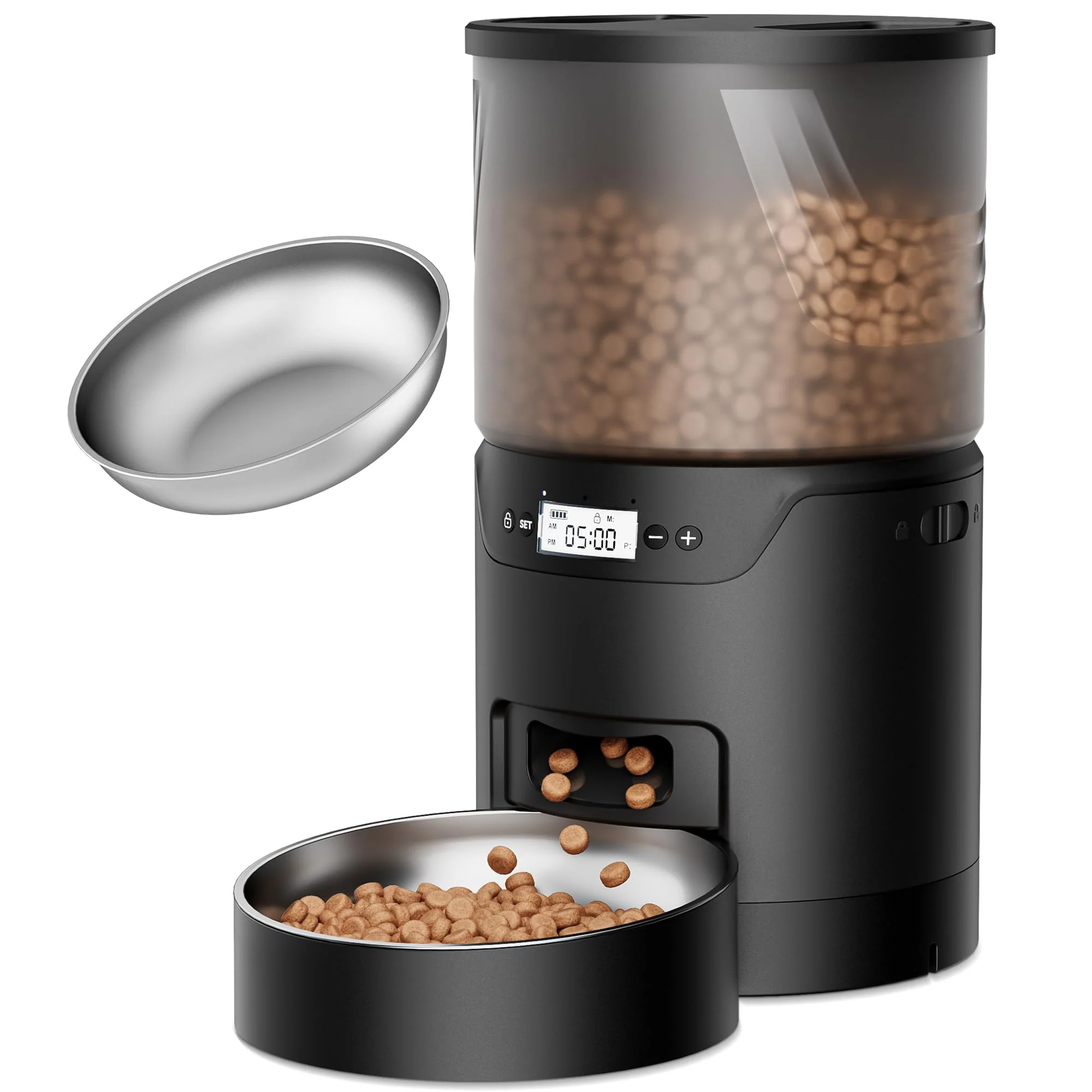 Certified IMIPAW PET Automatic Cat Feeder – 3L Timed Dispenser 6 Meals 1-20 Portions Desiccant Freshness Stainless Bowl Proven
