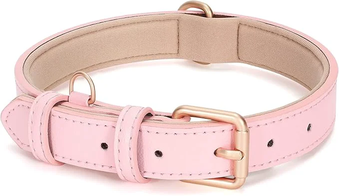 World-Class WHIPPY Leather Dog Collar for Small Medium Large Dog Adjustable Soft Breathable Lightweight