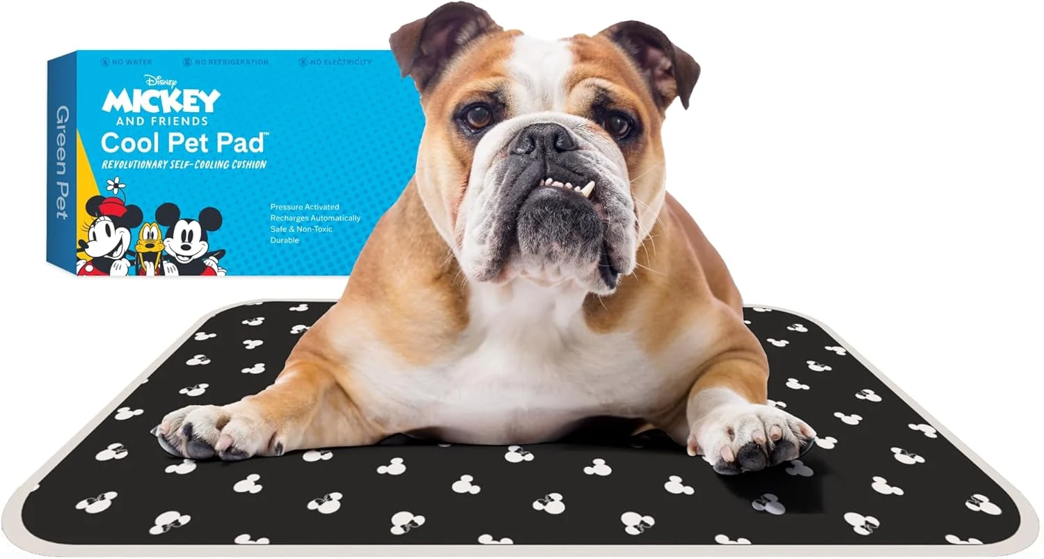 Refined The Green Pet Shop Cool Pet Pad - Medium Disney s Mickey Minnie Mouse - Self-Cooling Pressure Activated Mat for Dogs Cats from 21-45 lbs - Non-Toxic Gel No Water Needed Next-Generation