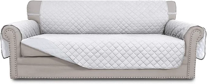 Top-Quality Easy-Going Reversible Oversized Couch Cover for 3 Cushion Couch Sofa Cover for Dogs Water Resistant Furniture Protector Cover with Foam Sticks for Pet Oversized Sofa White White About ThisOverview Casual