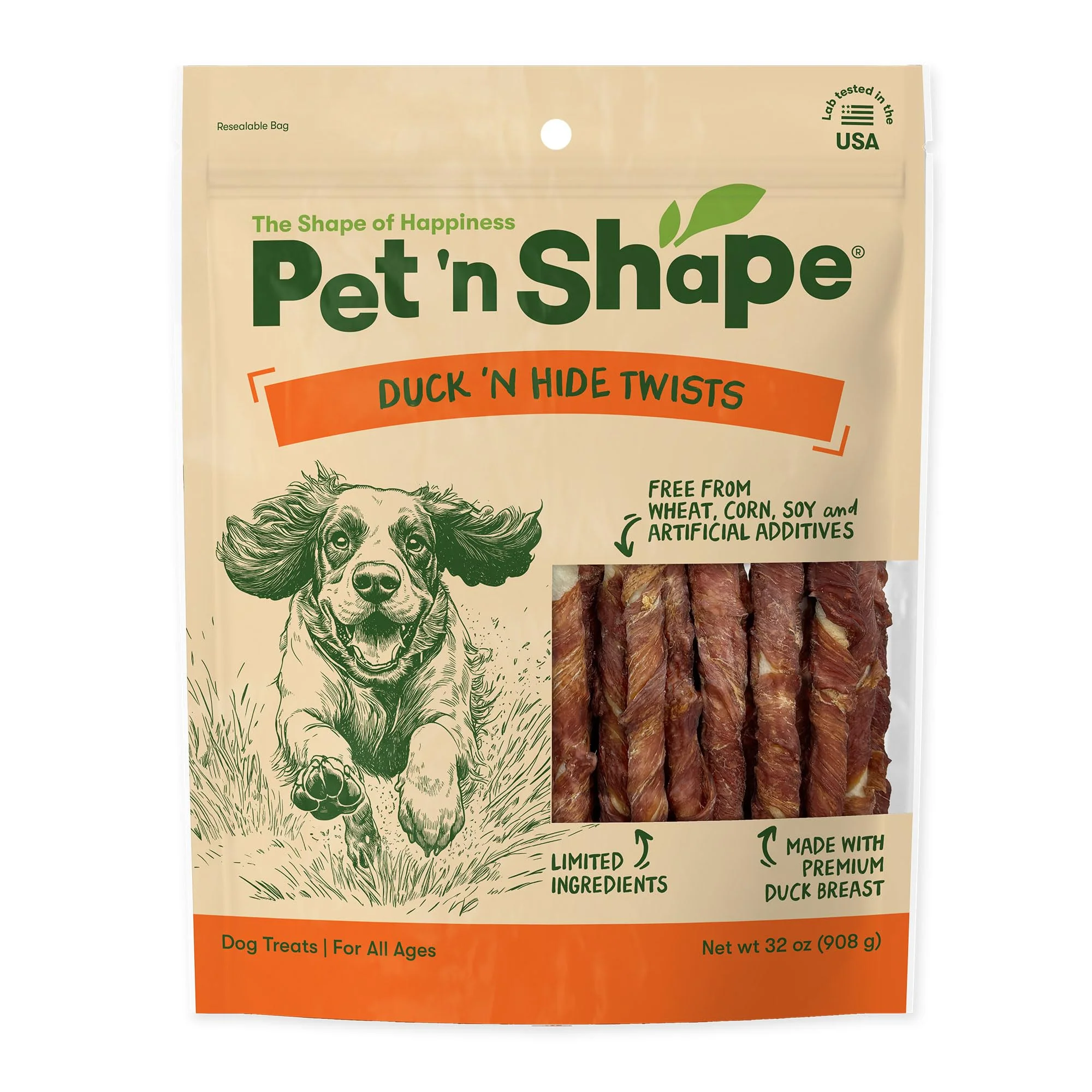 High-Quality Pet 'n Shape Hide Twists – Duck-Wrapped Rawhide Dog Treats Small Twist 2 lb Genuine