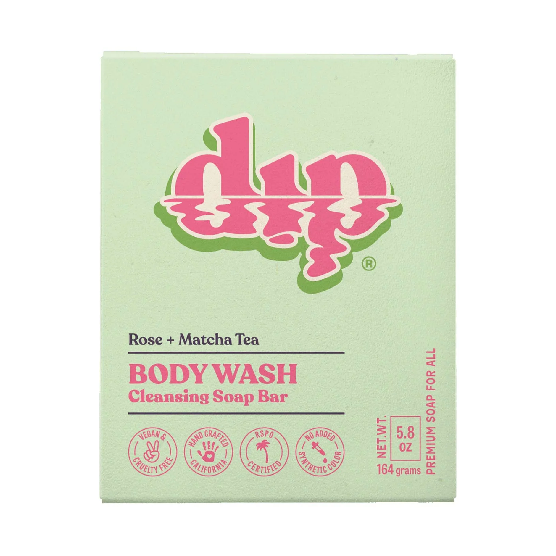 Breathable Dip Body Wash Cleansing Soap Bar - Rose Matcha Tea Traditional