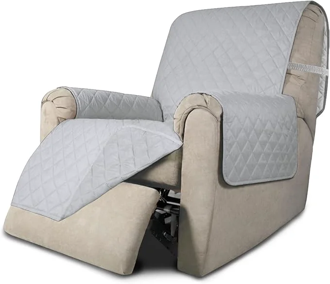 World-Class Easy-Going Recliner Chair Slipcover Reversible Sofa Cover Water Resistant Couch Cover Furniture Protector with Elastic Straps for Pets Dog Recliner 22 inch Light Gray Light Gray About ThisOverview Fashionable