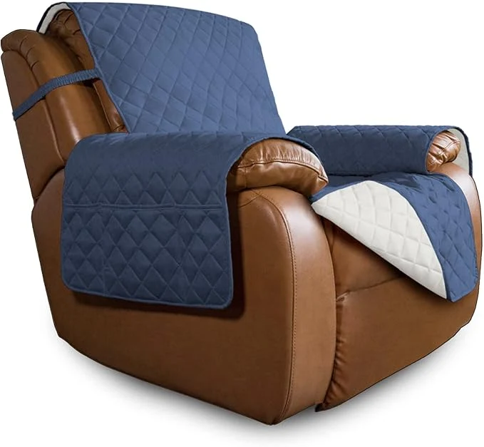 Verified Easy-Going Oversized Recliner Chair Cover Reversible Couch Cover Sofa Cover for Dogs Water Resistant Furniture Protector with Elastic Strap for Pet Oversized Recliner Dark Blue Ivory About ThisOverview Traditional
