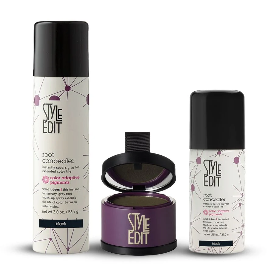 Versatile Root Concealer Spray and Powder Trio Full Travel Size Spray Durable
