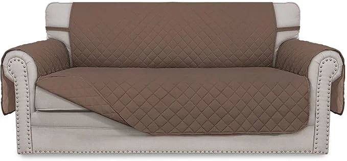 World-Class Easy-Going Sofa Slipcover Reversible Loveseat Sofa Cover Couch Cover for 2 Cushion Couch Furniture Protector with Elastic Straps for Pets Kids Dog Cat Oversized Loveseat Brown Brown About ThisOverview Elegant