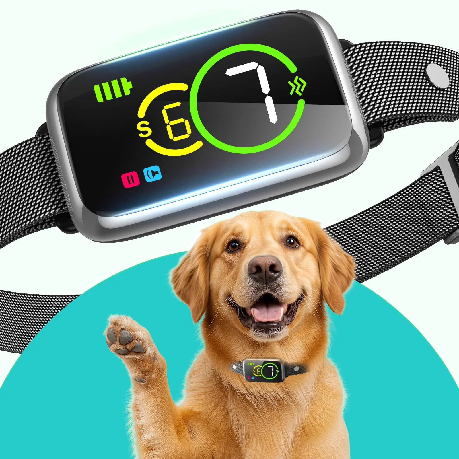 Functional NQQHNN 1S Stop Barking Collar – Humane Beep Vibration 7 Levels IP67 Organic