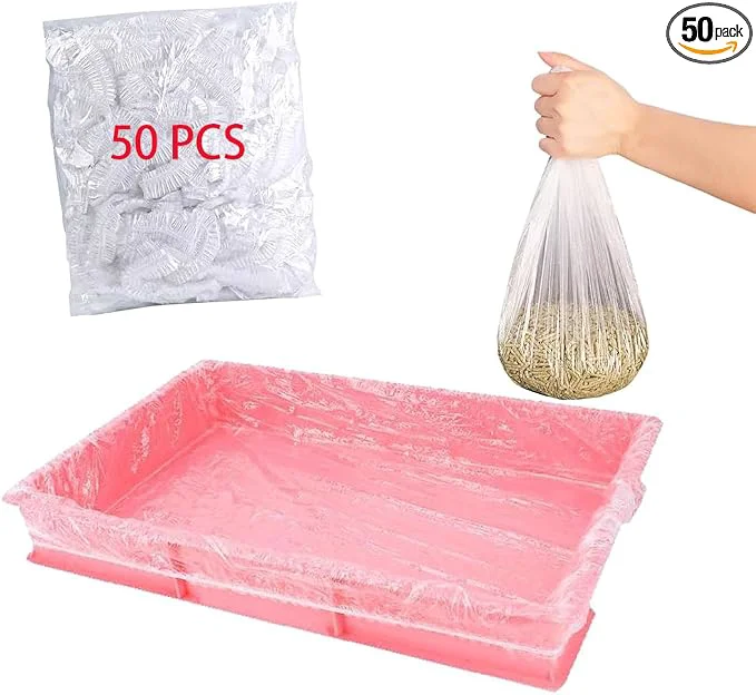 Clean 50 Pcs Disposable Rabbit Cage Liner Plastic Toilet Film Leak-Proof Sustainable