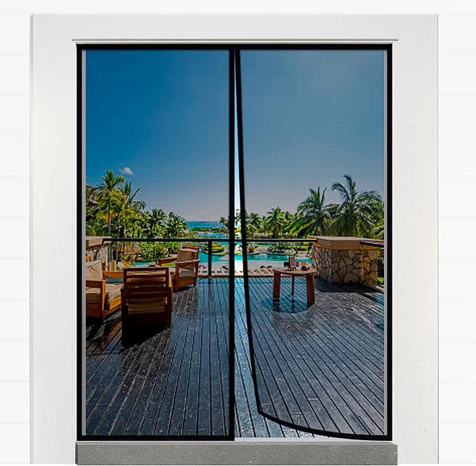 Smart Magnetic Closure Screen Door for 62 x81 French Door Sliding Door Pet and Dog High-Grade