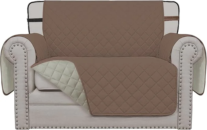 Traditional Easy-Going Reversible Chair Cover Washable Sofa Cover for Dogs Water Resistant Couch Slipcover Furniture Protector Cover with Adjustable Straps for Pets Chair 30 in Brown Beige About ThisOverview Consistent