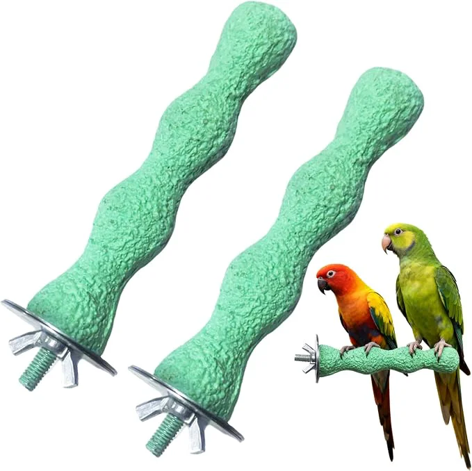 Trendy 2PCS Bird Beak Grinding Stone Anti-Slip Parrot Nail Trimming Stick Parrot Effective