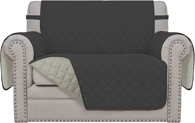 Casual Easy-Going Oversized Chair Sofa Slipcover Reversible Sofa Cover Water Resistant Couch Cover Furniture Protector Cover with Elastic Straps for Pets Dog Oversized Chair Dark Gray Beige About ThisOverview Environmentally Friendly