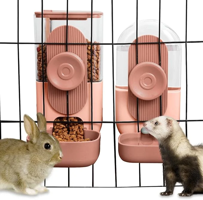 World-Class Hanging Automatic Food Water Dispenser Gravity Rabbit Feeder and Water Lightweight