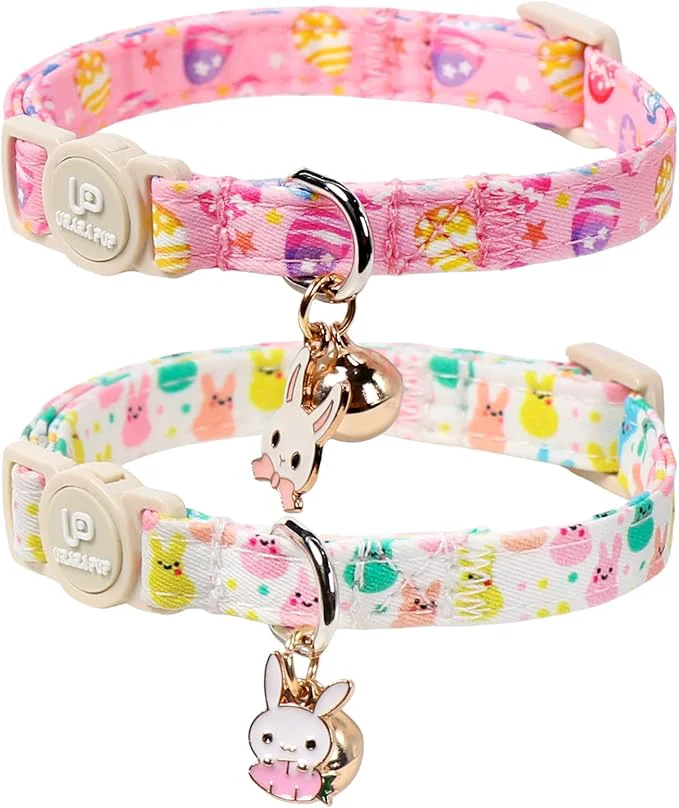Carefully Designed Cat Collar Spring Pink Easter Eggs Cat Collar Practical
