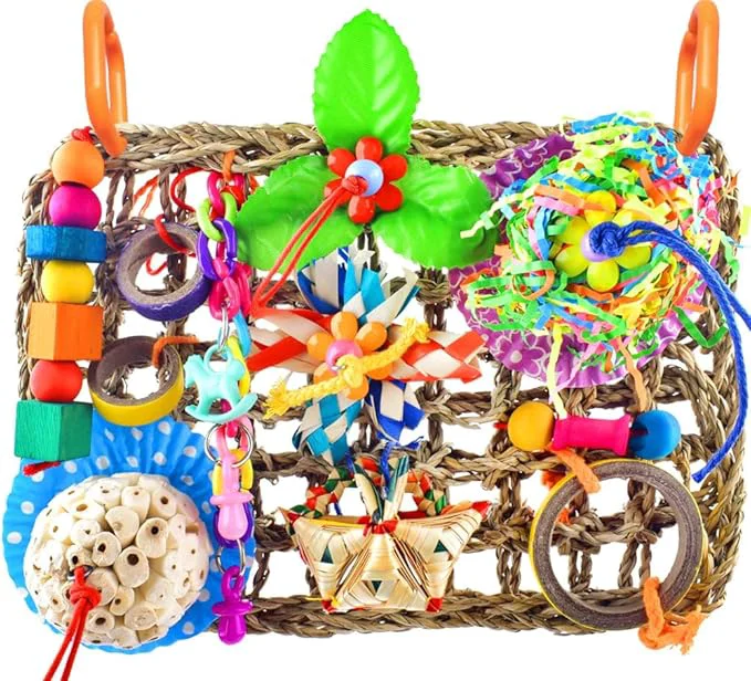 Versatile KATUMO Parrot Toys Large-Sized Bird Shredder Wall Mat Parakeet Foraging Smart