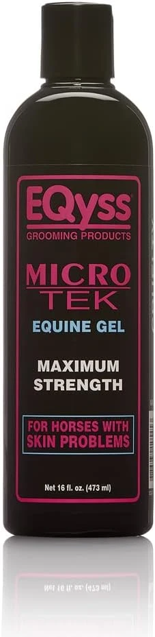 Smart EQyss Micro-Tek Equine Itch Relief Gel - Soothes Irritated Skin Stops Itching Scratching Rubbing - for all Horses Ponies Mares Foals 16 oz Fine