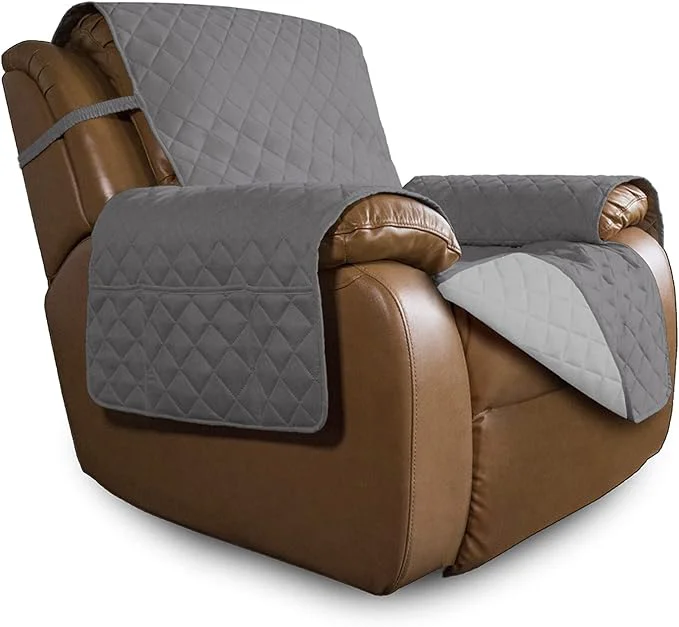 World-Class Easy-Going Oversized Recliner Cover Reversible Couch Cover Sofa Cover for Living Room Water Resistant Furniture Protector with Elastic Straps for Pets Dog Oversized Recliner Gray Light Gray About ThisOverview Lightweight