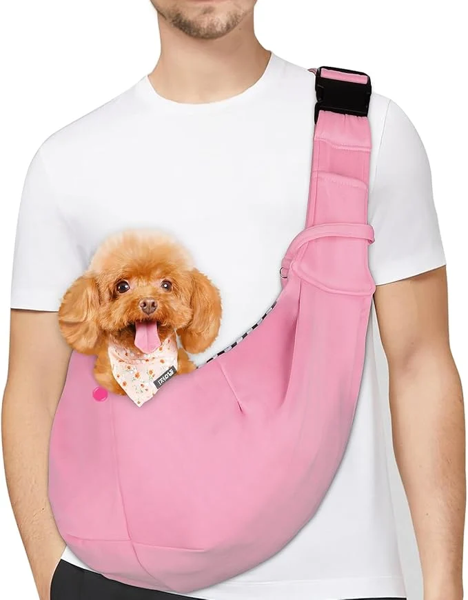Sustainable PETLOFT Reversible Dog Cat Sling Carrier Small Dog Carrier Adjustable Dog Durable