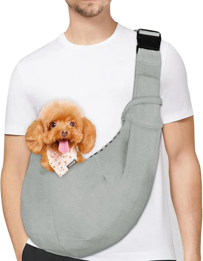Artisan PETLOFT Reversible Small Dog Cat Sling Carrier Adjustable Hands Cross Proven