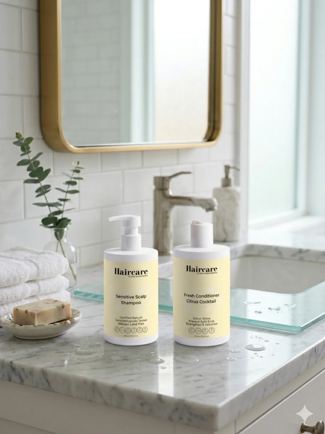 Recyclable Sensitive Scalp Shampoo Fresh Conditioner Citrus Cocktail Premium
