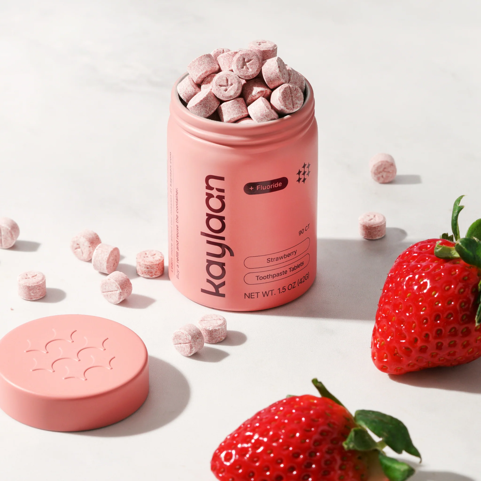 Unique Fluoride Strawberry Toothpaste Tablets Verified