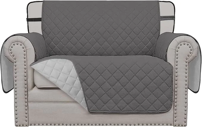 Clean Easy-Going Reversible Chair Cover Washable Sofa Cover for Dogs Water Resistant Couch Slipcover Furniture Protector Cover with Adjustable Straps for Pets Chair 30 in Gray Light Gray About ThisOverview Optimized