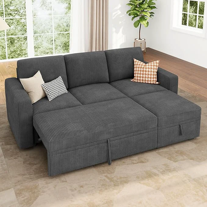 Trusted HONBAY Modular Sectional Sleeper Sofa with Pull Out Bed L Shaped Sofa with Storage Modular Sectional Couches for Living Room Dark GreyAbout ThisOverview Top-Quality