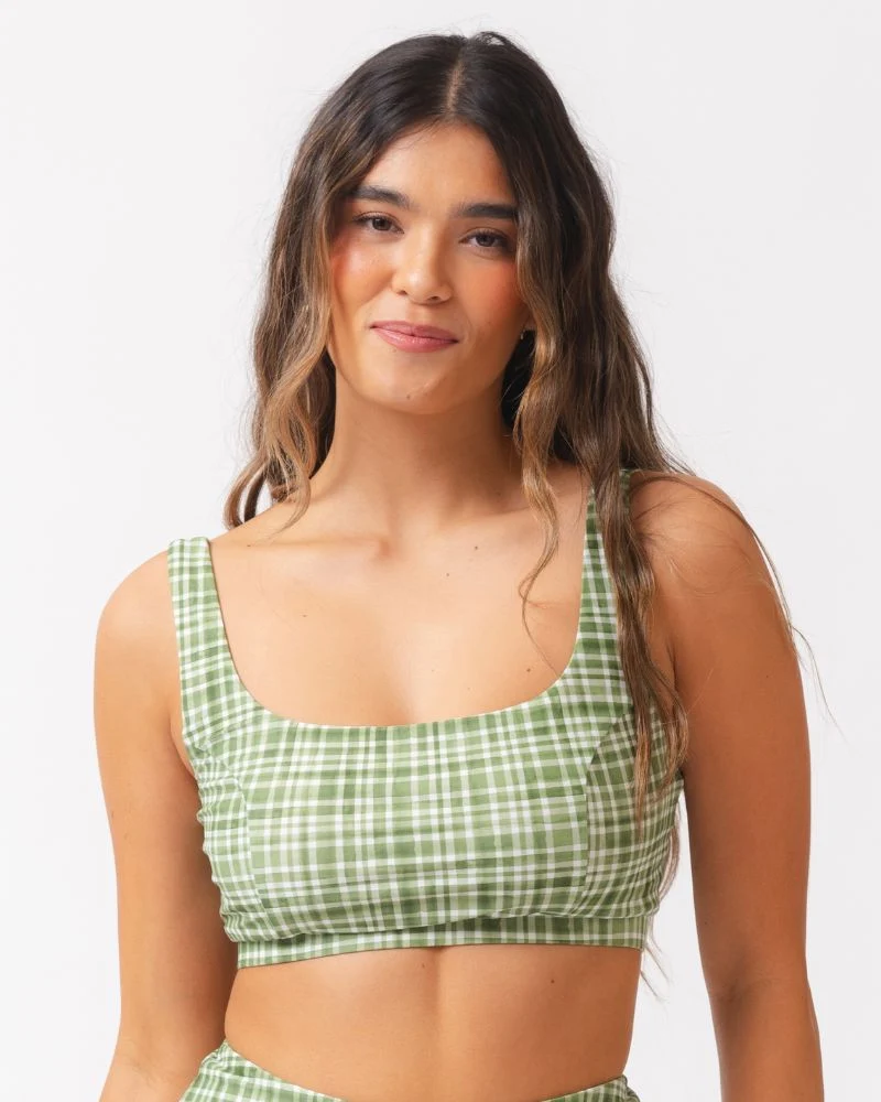 Next-Generation Fern Gingham Scoop Bralette Exceptional