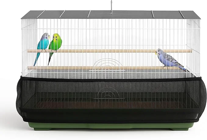 Classic Universal Bird Cage Seed Catcher Universal Mesh Skirt Cover Stretchy Small Outstanding