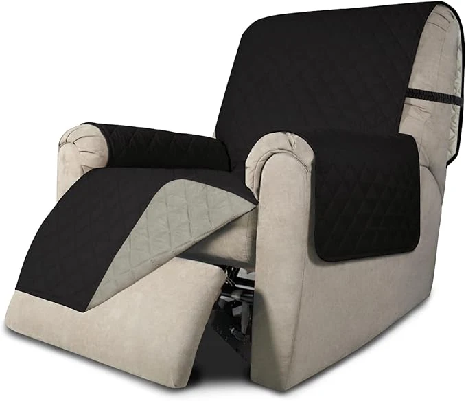 Unique Easy-Going Recliner Chair Slipcover Reversible Sofa Cover Water Resistant Couch Cover Furniture Protector with Elastic Straps for Pets Dog Recliner 22 inch Black Beige About ThisOverview Elegant