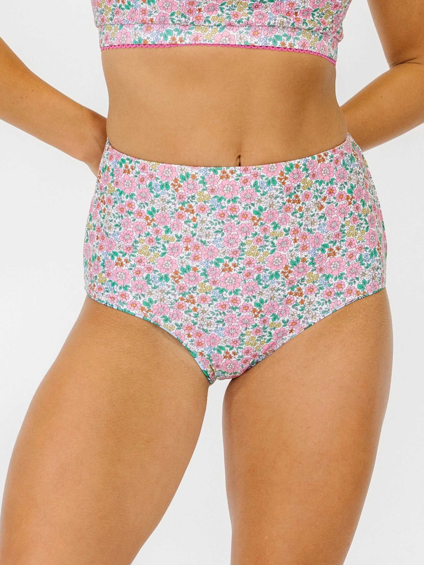 Prestigious Whimsy Floral Trellis Floral Reversible Ultra High-Waist Bottom Comfortable