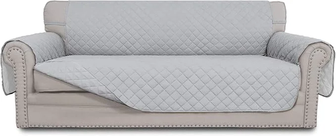 Classic Easy-Going Reversible Couch Cover for 3 Cushion Couch Sofa Cover for Dogs Water Resistant Furniture Protector Cover with Foam Sticks Elastic Straps for Pet Cat Sofa Light Gray Light Gray About ThisOverview Authentic