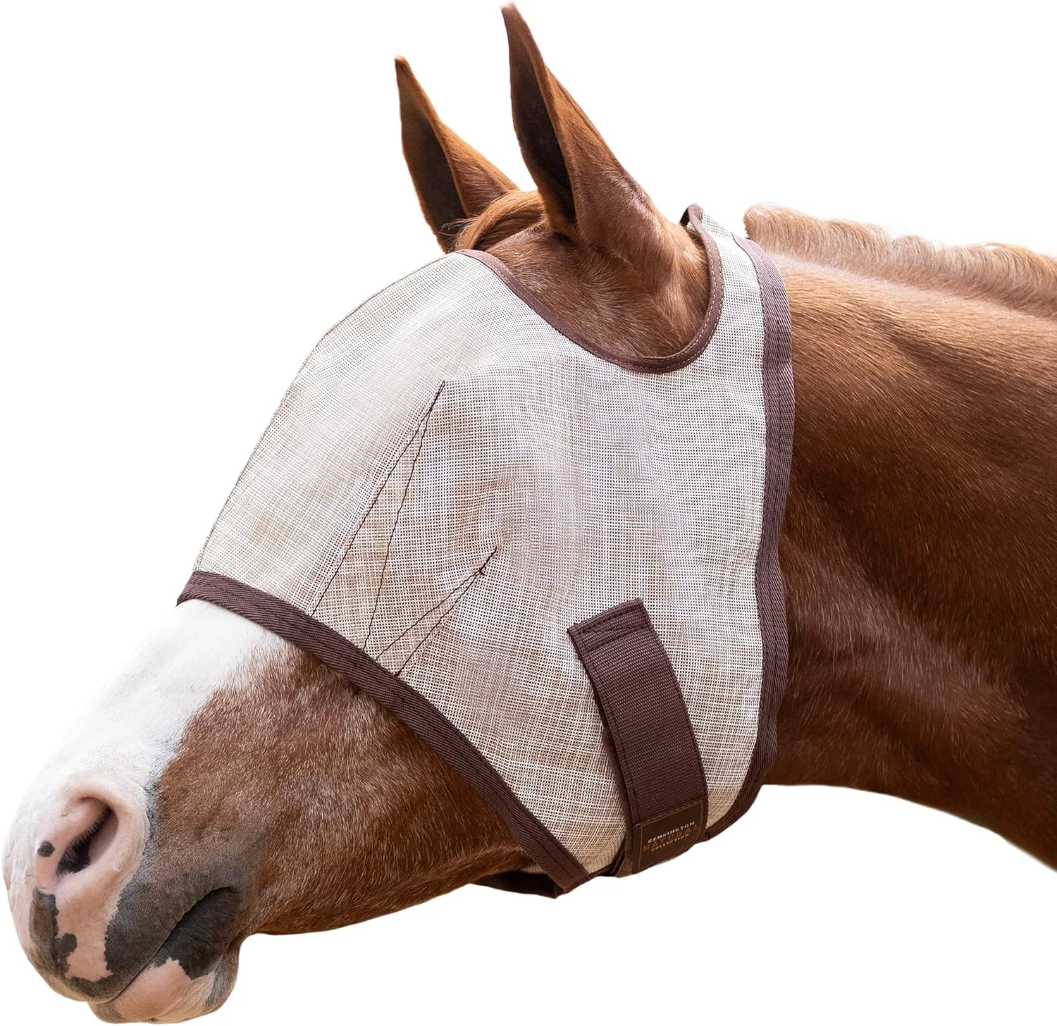 Functional Kensington Fly Mask Web Trim Protects Horses Face and Eyes from Bites and Sun Rays While Allowing Full Visibility Ears and Forelock Able to Come Through The Mask XXL-Draft Desert Sand Exclusive