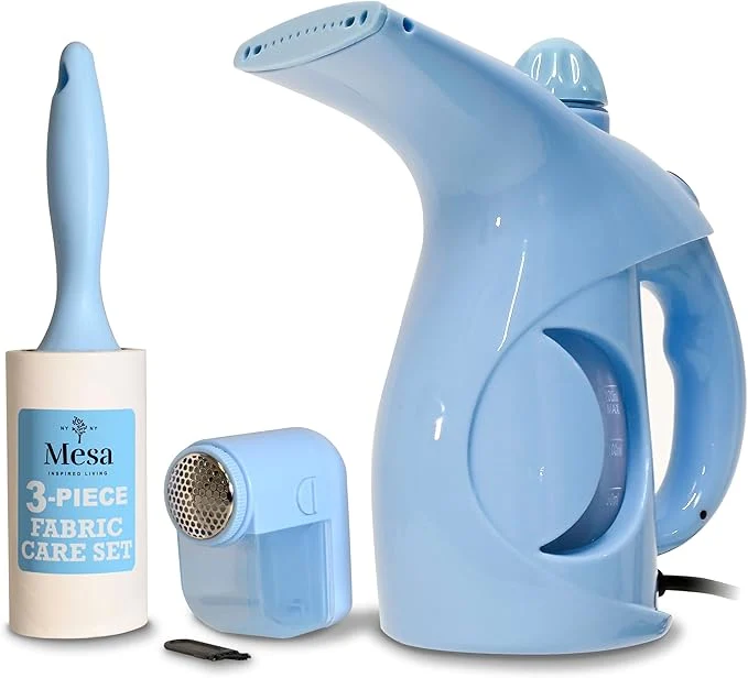 Responsible Inspired Living Fabric Care Kit – 3-Piece Clothes Care Set with Handheld Steamer Lint Roller Fabric Shaver Defuzzer – Travel Steamer Wrinkle Remover Kit – Blue EggAbout ThisOverview High-Grade