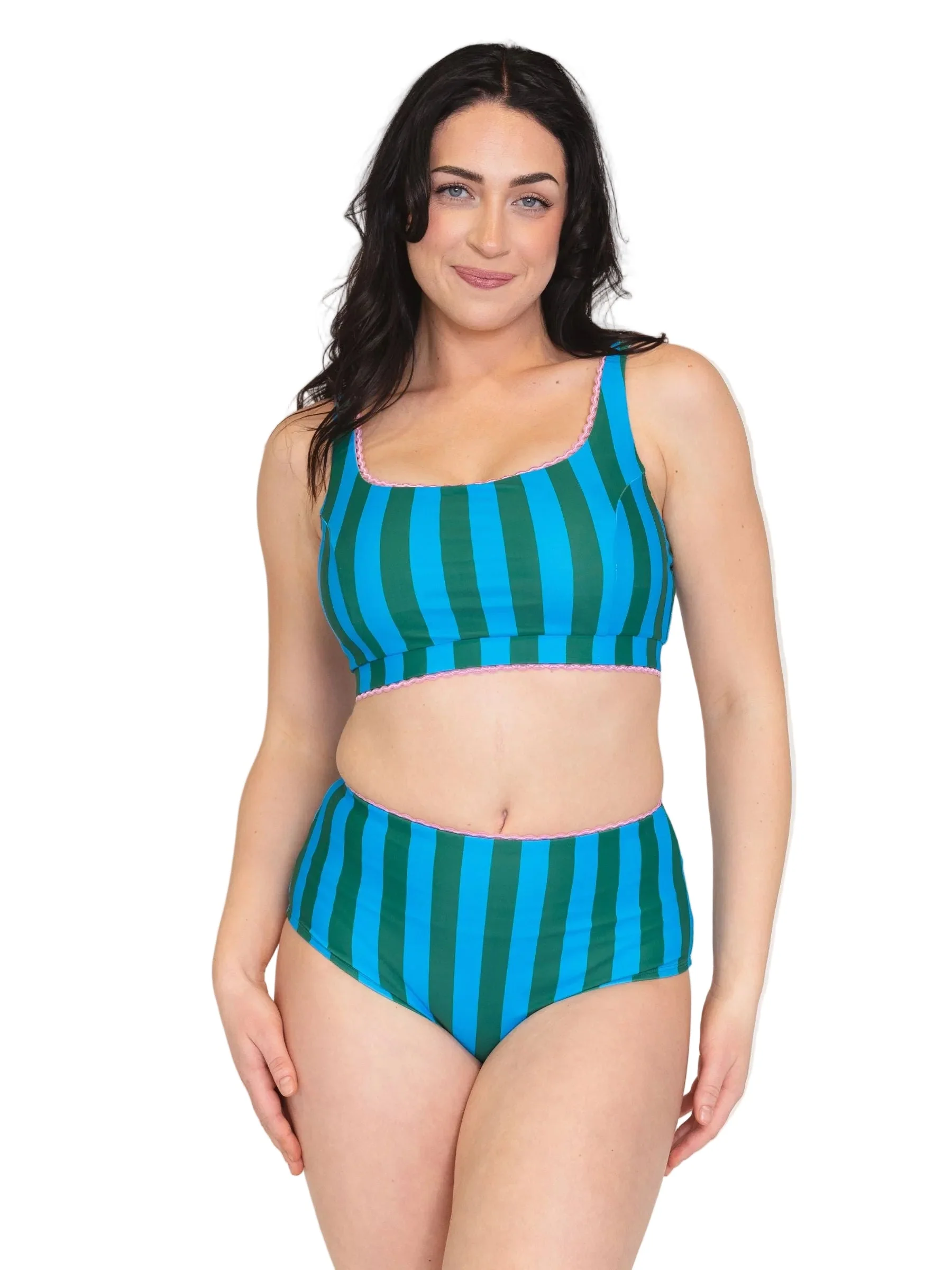 Original Juniper Stripe Scoop Bralette High-Quality