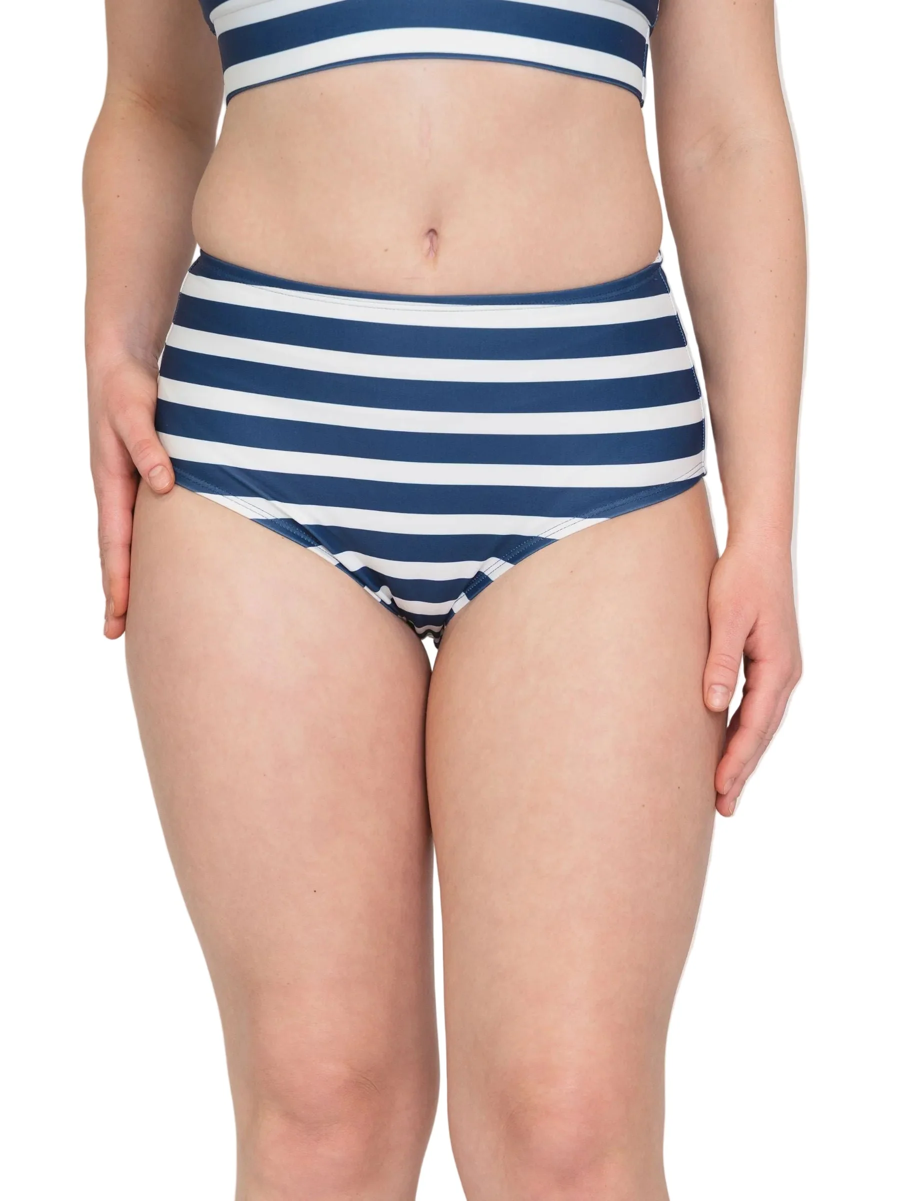 Genuine Navy Stripe High-Waist Bottom Long-Lasting