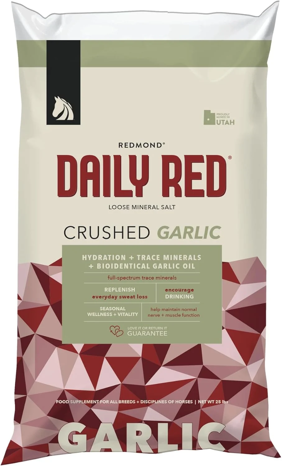 Lightweight Daily RED Crushed Garlic - Mineral Supplement for Horses 25 LB Garlic Artisan